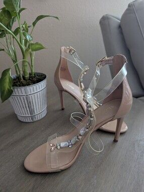Aldo Patent Nude Beige Stiletto Heel Pump